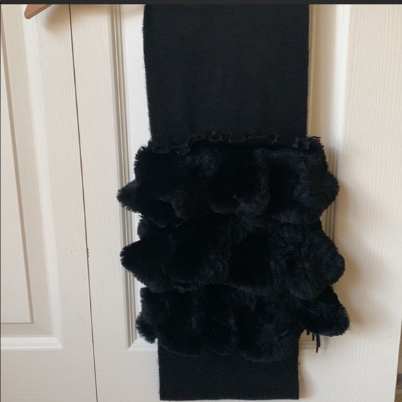 Cashmere & Rabbit trim scarf - Picture 1 of 5